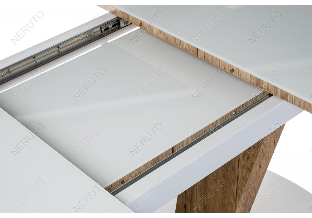 Стол на тумбе Petir белый / дуб монтана